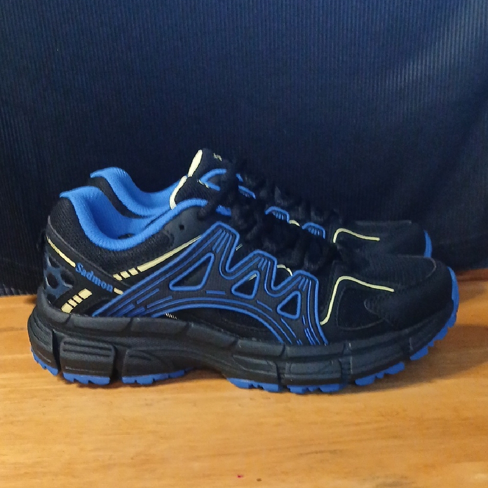 Salomon Black and Blue Running Shoes